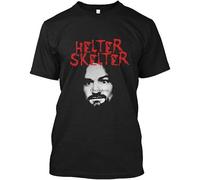 bulei Charles Manson Helter Skelter 52 Unisex 100% Cotton Short-Sleeve T-Shirts Black XL
