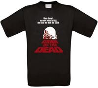 bulei Dawn of The Dead Zombie Horror Cult Movie Unisex 100% Cotton Short-Sleeve T-Shirts Black XXL