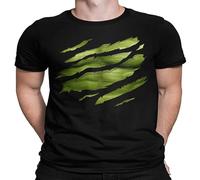 bulei The Big Green Man Chest Under Torn Unisex 100% Cotton Short-Sleeve T-Shirts Black XXL