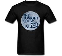 bulei The Tonight Show Starring Jimmy Fallon Unisex 100% Cotton Short-Sleeve T-Shirts Black XL