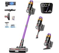 Bulelink Aspirapolvere Senza Fili 45000PA/550W/70min, 1.8L con Schermo Intelligente OLED e Spazzola Anti-Aggrovigliamento, Ricaricabile a Parete per Pavimenti Duri/Tappeti/Peli di Animali
