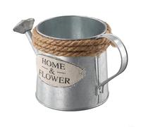 Bulevisiter Annaffiatoio in ferro vintage Vaso di metallo Vaso decorativo da giardino secchio irrigatore retrò decorazione domestica contenitore portatile con design aperto per un facile riempimento