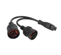 Bulevisiter Cavo diagnostico per camion a 6 pin J1708 + 9 pin J1939 per OBDII femmina a 16 pin, costruzione in gomma resistente, lunghezza 30 cm, compatibile con Mack per Freightliner