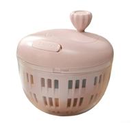 Bulevisiter Centrifuga per insalata per lavare, disidratatore per insalata e verdure con manovella, 14,5 x 14,5 x 12 cm, base antiscivolo, asciugatrice multifunzione per centrifuga (rosso chiaro)