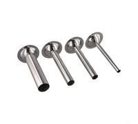 Bulevisiter Confezione da 4 imbuto per salsicce in acciaio inox 8# per tritacarne, parte di ricambio compatibile con accessori per salsicce, argento