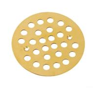 Bulevisiter Copertura moderna per scarico a pavimento rotondo e quadrato, griglia di scarico per doccia in acciaio inox, 10 x 10 cm, vite anti intasamento per scarichi da 10 a 14 pollici (rotondo, oro