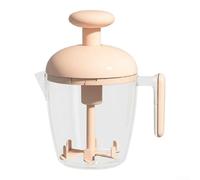 Bulevisiter Frullino manuale per uova con meccanismo rotante a pressione, miscelatore di grande capacità, filtro a rete integrato, PC+PP facile da pulire, per uso domestico e cucina (rosa)