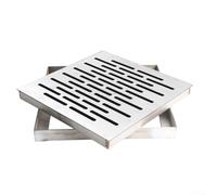 Bulevisiter Griglia di drenaggio quadrata in acciaio inox, con telaio antiscivolo, design multi foro per strade comunali e scuole (200 x 200 x 20 mm)