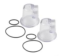 Bulevisiter Inserto pre-filtro di ricambio per pompe di circolazione SPS25 SPS75 SPS100, coperchio trasparente con O-Ring, compatibile con sistemi piscina, altezza 80 mm, base 85 mm (2 set)