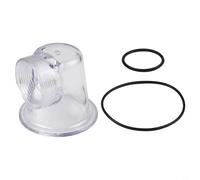 Bulevisiter Inserto pre-filtro di ricambio per pompe di circolazione SPS25 SPS75 SPS100, coperchio trasparente con O-Ring, compatibile con sistemi piscina, altezza 80 mm, base 85 mm (1 set)