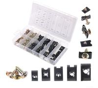 Bulevisiter Kit di viti con clip a U, 170 pezzi, per paraurti auto, cruscotto, pannello interno, elementi di fissaggio in metallo, compatibile con modanature esterne e finiture del veicolo