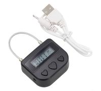 Bulevisiter Lucchetto ricaricabile tramite USB, per controllo abitudini e limitazione, struttura in ABS + acciaio, 7,3 x 4,7 x 2 cm, timer 99h 59 m, standby 30 giorni, colore: nero