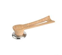 Bulevisiter Manico rimovibile per coperchio della pentola, manico verticale con impugnatura e base in acciaio inox, utensile da cucina per facilitare la cottura (L venatura del legno)