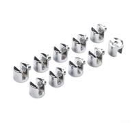 Bulevisiter Morsetti di supporto per mensole in vetro cromato per spessore 6-8 mm, clip per staffe per mensole in lega di zinco, set da 10 pezzi per bagno, ufficio e decorazione della casa
