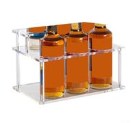 Bulevisiter Organizzatore per sciroppi di caffè in acrilico trasparente a 2 ripiani per bottiglie di sciroppo, marmellate, condimenti, oli e aceto, compatibile con caffè per bar, (trasparente)