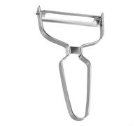 Bulevisiter Pelaverdure e frutta in acciaio inox per patate, cavoli, cetrioli, opzioni lama seghettata e piatta, manico ergonomico antiscivolo (bocca piatta L)