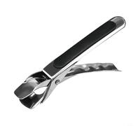 Bulevisiter Pinza a clip in acciaio inox per pentole calde, piatti e pentole interne, morsetto da cucina antiscivolo con punta in silicone, 17 x 3 cm, lavabile in lavastoviglie, compatibile con aria