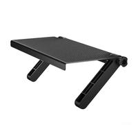 Bulevisiter Ripiano superiore regolabile per TV, in plastica, salvaspazio, con cuscinetti in gomma antiscivolo, doppia struttura di supporto, capacità 3,2 kg, colore: nero