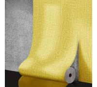 Bulevisiter Rotolo di lino in schiuma 3D, 50 cm x 10 m, impermeabile, adesivo da parete per casa, camera da letto, soggiorno, bagno, cucina, decorazione (giallo)