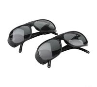 Bulevisiter Saldatura auto oscurante per uomo, confezione da 2 occhiali di sicurezza con design ampio tempio, antipolvere, protezione antivento per saldatori, nero/grigio (grigio)