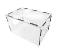 Bulevisiter Scatola per la polvere per levigatura e lucidatura, cappuccio trasparente in acrilico con 2 fori, design staccabile, compatibile con strumenti per incisione, 200 x 200 x 200 mm e (200 x