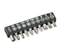 Bulevisiter Set di 10 inserti magnetici con gambo esagonale per viti Torx, piatte e a croce, compatibili con cacciaviti elettrici e trapani (nero)