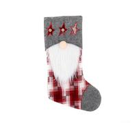 Bulevisiter Set di 2 calze natalizie a forma di gnomo, 40,6 cm, decorazione natalizia per caminetto e albero