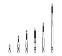 Bulevisiter Set di 6 punte per cacciavite, in acciaio antiscivolo, con diverse lunghezze, 25-150 mm, compatibili con manutenzione auto, fai da te, lavorazione del legno, foratura del metallo
