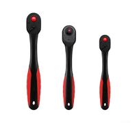 Bulevisiter Set di chiavi a cricchetto a sgancio rapido a 72 denti con dimensioni da 1/4, 3/8 e 1/2", impugnatura ergonomica e direzione di guida reversibile per (3 pezzi)