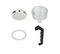 Bulevisiter Set di parti di ricambio per caffettiera espresso con manico, guarnizione, imbuto e filtro per modelli da 1, 3, 6, 9, 12 tazze, alluminio e (9 tazze)