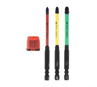 Bulevisiter Set di punte magnetiche speciali per cacciavite a croce per elettricisti con dimensioni della testa da 4,5 mm/5,5 mm/7 mm e lunghezza 65 mm/110 mm, opzioni per interruttori automatici e