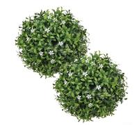 Bulevisiter Sfere di fiori finti da 25 cm, piante topiaria decorative per giardini, matrimoni ed eventi, in plastica resistente alle intemperie, da appendere, per una facile installazione (fiore