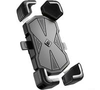 Bulevisiter Supporto per telefono da bici per dispositivi da 4,5 a 7,2 pollici, supporto regolabile a 360° con telaio in ABS antiurto, impugnatura in silicone antiscivolo, compatibile con e (nero A)