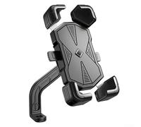 Bulevisiter Supporto per telefono da bici per dispositivi da 4,5 a 7,2 pollici, supporto regolabile a 360° con telaio in ABS antiurto, impugnatura in silicone antiscivolo, compatibile con e (nero B)