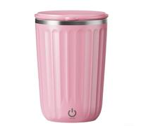 Bulevisiter Tazza automatica per mescolare il caffè con miscelatore magnetico in acciaio inossidabile 304, ricaricabile tramite USB, per montare il latte elettrico portatile da viaggio (rosa)