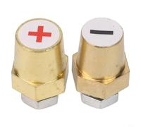 Bulevisiter Terminali adattatori per batteria in ottone per veicoli da 12 V e 24 V, collegamenti positivi e negativi per batteria auto, terminali conduttivi sicuri per autoveicoli