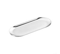 Bulevisiter Vassoio ovale in acciaio inossidabile per tè, frutta, cosmetici, gioielli, vassoio portaoggetti lucidato a specchio per cucina, bagno, camera da letto, sala da pranzo (23 cm)