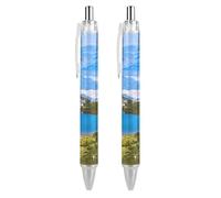 Bulgaria Bezbog Lake Landscape Penna a sfera personalizzata Fancy Funny Ball Point Penne nere Regali 2 PZ