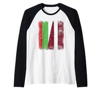 Bulgaria Lettonia Mezza Bandiera Bulgaro Lettone Patrimonio Maglia con Maniche Raglan