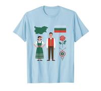 Bulgaro Folk Heritage Costume Mappa Bandiera Rosa Maglietta