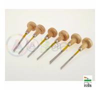 Bulini incisione con lama in acciaio HSS e manico in legno serie 6 pz. assortiti