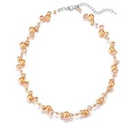 BULINLIN Collana corta di perle da donna, in argento, fatta a mano, con perline di cristallo, gioiello alla moda, regalo di compleanno per lei, Vetro Perla Cristallo, Collana di perle, turchese