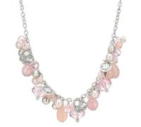 Bulinlin Collana di perle in argento da donna, collana girocollo con perle di cristallo, grande bigiotteria boho regalo per la mamma, Cristallo Perla Resina, Non pietra preziosa