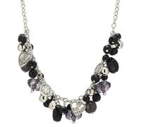 Bulinlin Collana di perle in argento da donna, collana girocollo con perle di cristallo, grande bigiotteria boho regalo per la mamma, Cristallo Perla Resina, Non pietra preziosa