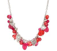 Bulinlin Collana di perle in argento da donna, collana girocollo con perle di cristallo, grande bigiotteria boho regalo per la mamma, Cristallo Perla Resina, Non pietra preziosa