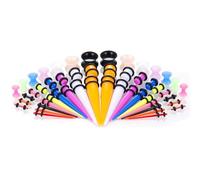 Bulk Acrilico Taper Ear Stretchers 50 Conteggio Misure Assortite Opzioni di Ombra Vibrante Stretching Set Allergy Resistant Stretching Jewelry, Misura unica, come descritto, come descritto