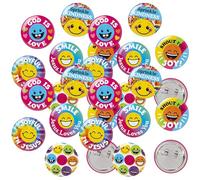 Bulk Assorted Jesus Loves You Colorful Round Mini Buttons - 1" (Pack of 48) - Inspirational Party Favors & Decorations for Faith-Based Events