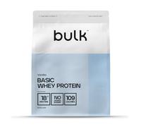 Bulk Basic Whey Protein Powder | 2,5 kg | 83 Porzioni | Fino a 18g di Proteine | Basso Contenuto di Zuccheri | Assorbimento Rapido | Vaniglia | Miscela di Whey & Soia | Supporta la Crescita Muscolare