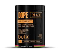 Bulk Dope Max Polvere Pre-allenamento | 563 g | 25 porzioni | Alto Contenuto di Caffeina 200mg | 5g Beta Alanina | 3g Creatina | Miscela AAKG & Citrullina | Vitamina B6 | Strawberry Lime