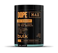 Bulk Dope Max Polvere Pre-allenamento | 563 g | 25 porzioni | Alto Contenuto di Caffeina 200mg | 5g Beta Alanina | 3g Creatina | Miscela AAKG & Citrullina | Vitamina B6 | Sour Apple